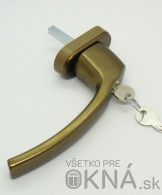 Kľučka okenná MTS s kľúčikom BRONZ EF04