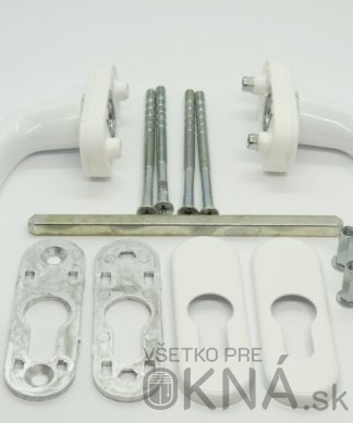 Balkónová kľučka MTS obojstranná BIELA s rozetou