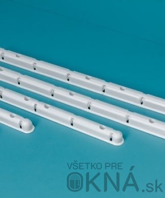 Stropná lišta s kladkami pre 5-šnúrový sušiak BIELA