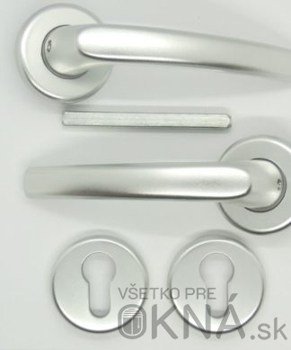 Kľučka na plastové vchodové dvere MTS DELENÁ strieborná EF01